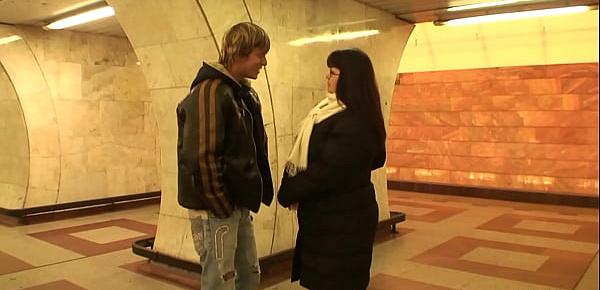 Huge boobs mature plumper picked up in metro